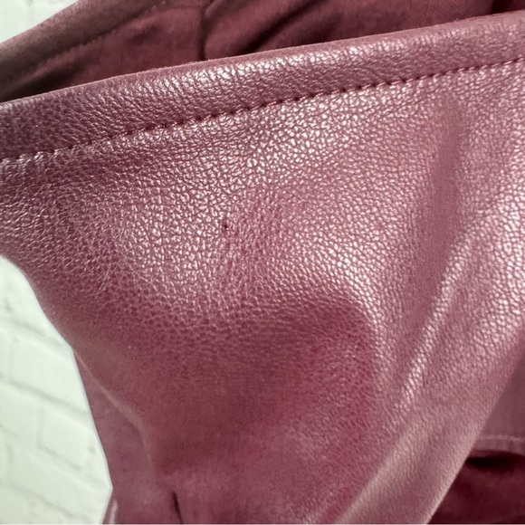 Future Collective Maroon Crop Faux Leather Top Size Large - Picture 6 of 8